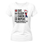 Eat Sleep Cheer Repeat Women Cricket Printed Ladies Fit T-Shirt - England Cricket 2026 Tee Shirt