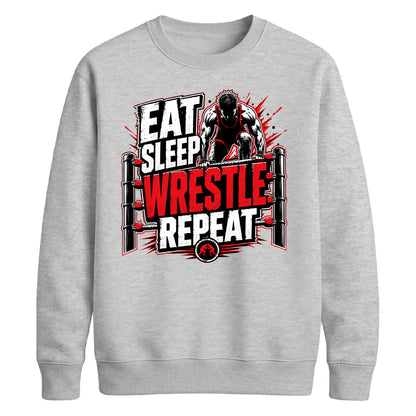 Eat Sleep Wrestle Repeat Wrestling Unisex Sweatshirt