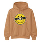 Edgy Ripped Smiley Face Anime Eyes Graphic Unisex Hoodie