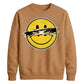 Edgy Ripped Smiley Face Anime Eyes Graphic Unisex Sweatshirt