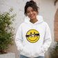 Edgy Ripped Smiley Face Anime Eyes Graphic Unisex Hoodie