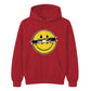 Edgy Ripped Smiley Face Anime Eyes Graphic Unisex Hoodie