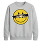 Edgy Ripped Smiley Face Anime Eyes Graphic Unisex Sweatshirt