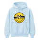 Edgy Ripped Smiley Face Anime Eyes Graphic Unisex Hoodie