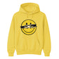 Edgy Ripped Smiley Face Anime Eyes Graphic Unisex Hoodie