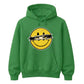 Edgy Ripped Smiley Face Anime Eyes Graphic Unisex Hoodie