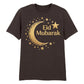 Eid Mubarak Gold Moon & Stars Printed Unisex T-Shirt