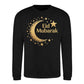 Eid Mubarak Gold Moon & Stars Printed Unisex Sweatshirt