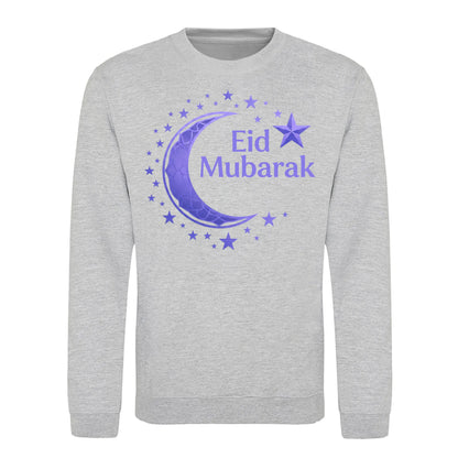 Eid Mubarak Gold Moon & Stars Printed Unisex Sweatshirt