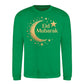 Eid Mubarak Gold Moon & Stars Printed Unisex Sweatshirt