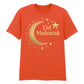 Eid Mubarak Gold Moon & Stars Printed Unisex T-Shirt