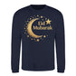 Eid Mubarak Gold Moon & Stars Printed Unisex Sweatshirt