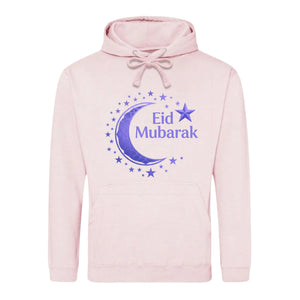 Eid Mubarak Gold Moon & Stars Printed Unisex Hoodie - Eid ul Adha hoodie UK