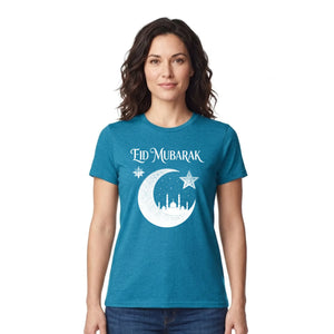 Eid Mubarak Islamic Crescent Mosque Printed Unisex T-Shirt