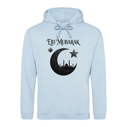 Eid Mubarak Islamic Crescent Mosque Printed Unisex Hoodie