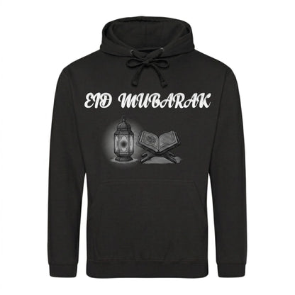 Eid Mubarak Lantern & Holy Quran Printed Unisex Hoodie - Eid Mubarak printed hoodie