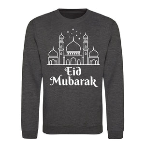 Eid Mubarak Mosque & Stars Printed Unisex Sweatshirt
