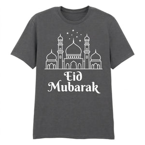 Eid Mubarak Mosque & Stars Printed Unisex T-Shirt