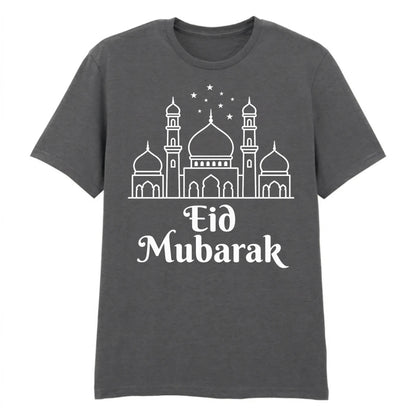 Eid Mubarak Mosque & Stars Printed Unisex T-Shirt