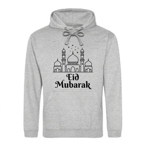 Eid Mubarak Mosque & Stars Printed Unisex Hoodie - Eid Mubarak Printed Hoodie — Eid ul Adha Gift UK 2026