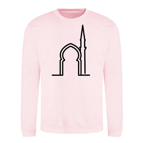 Elegant Mosque Line Art Eid Printed Unisex Sweatshirt - Eid ul Adha Gift UK 2026