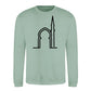 Elegant Mosque Line Art Eid Printed Unisex Sweatshirt