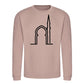 Elegant Mosque Line Art Eid Printed Unisex Sweatshirt