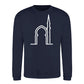 Elegant Mosque Line Art Eid Printed Unisex Sweatshirt