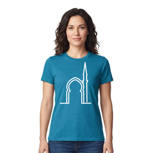 Elegant Mosque Line Art Eid Printed Unisex T-Shirt