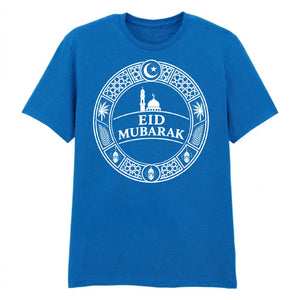 Emblem Graphic Mosque Eid Mubarak Printed Unisex T-Shirt