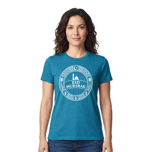 Emblem Graphic Mosque Eid Mubarak Printed Unisex T-Shirt
