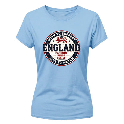 England Born To Support football Ladies Fit t-shirt