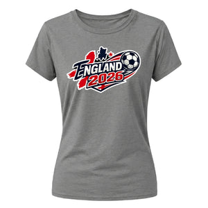 England Football Shirt 2026 Ladies T-Shirt Top Soccer Fan World Cup UK