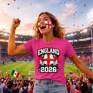 England 2026 Football Shirt St George Cross Ball Ladies T-Shirt Top Womens World Cup UK Fan