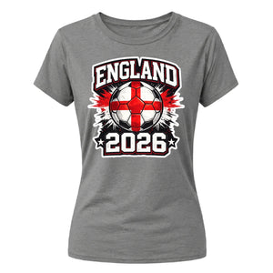 England 2026 Football Shirt St George Cross Ball Ladies T-Shirt Top Womens World Cup UK Fan