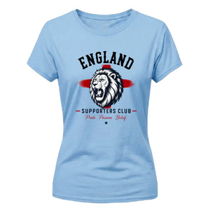 England Supporters Club Football Shirt Ladies T-Shirt Top Womens Fit Lion World Cup 2026 UK Fan