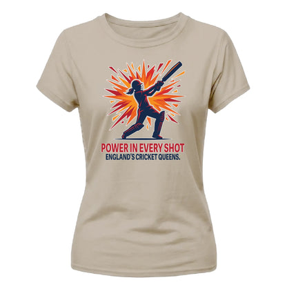 England Women's Cricket Printed Ladies Fit T-Shirt - England Cricket 2026 Tee Shirt