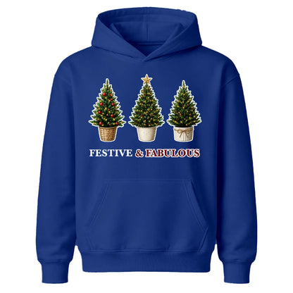Festive And Fabulous Potted Trees Christmas Kids Hoodie