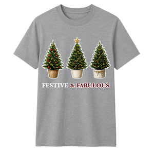 Festive And Fabulous Trees Graphic Christmas Unisex T-Shirt