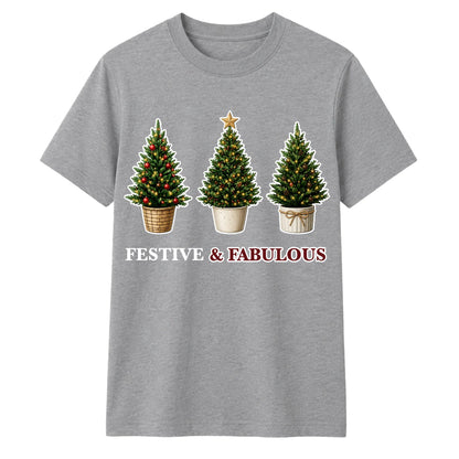 Festive And Fabulous Trees Graphic Christmas Unisex T-Shirt
