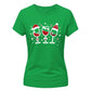 Festive Christmas Wine Glasses Graphic Ladies T-Shirt