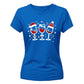 Festive Christmas Wine Glasses Graphic Ladies T-Shirt