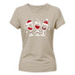 Festive Christmas Wine Glasses Graphic Ladies T-Shirt