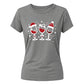 Festive Christmas Wine Glasses Graphic Ladies T-Shirt