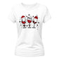 Festive Christmas Wine Glasses Graphic Ladies T-Shirt