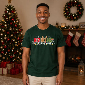 Festive Ho Ho Ho Christmas Graphic Unisex T-Shirt