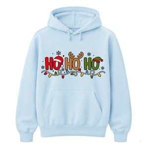 Festive Ho Ho Ho Fairy Lights Graphic Unisex Hoodie