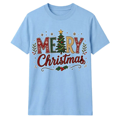 Festive Merry Christmas Patterned Graphic Unisex T-Shirt