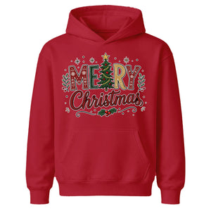 Festive Merry Christmas Tree Graphic Kids Hoodie