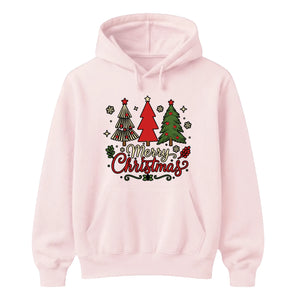 Festive Merry Christmas Trees Graphic Unisex Hoodie